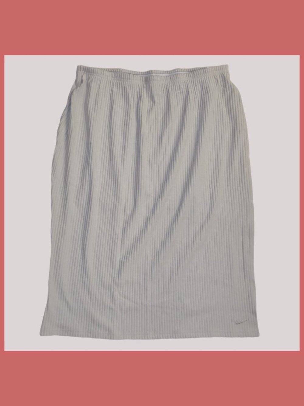 NWT Nike Sportswear Chill Knit Ribbed Slim Fit Midi Skirt FV8075 Off-White 1X